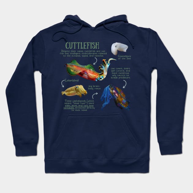 Animal Facts - Cuttlefish Hoodie by Animal Facts and Trivias